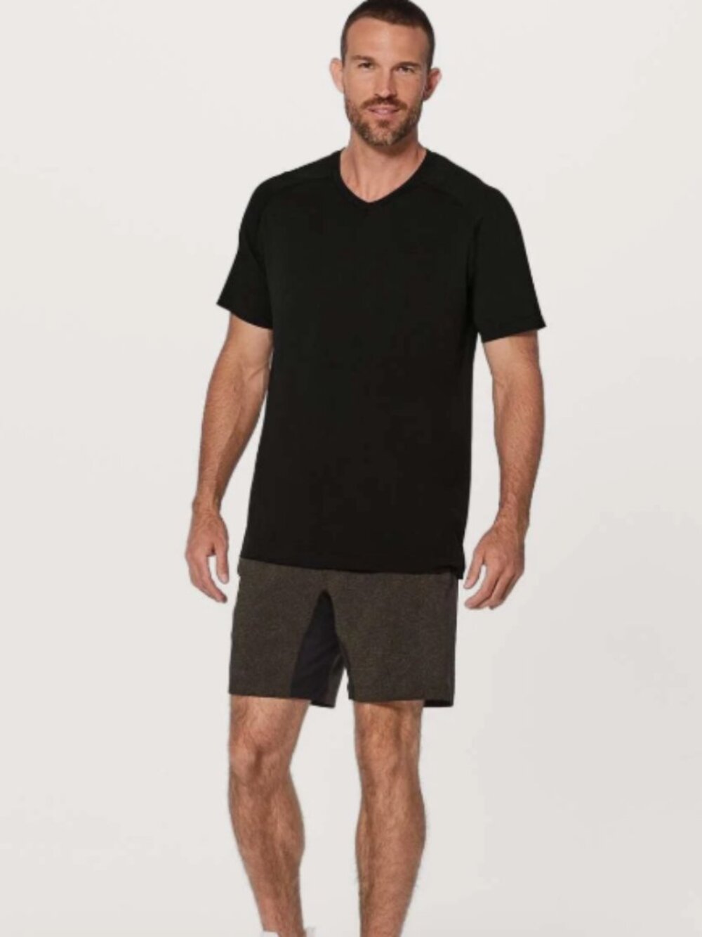 Lululemon Metal Vent Tech V-Neck Short Sleeve Shirt M black athletic STRETCHY